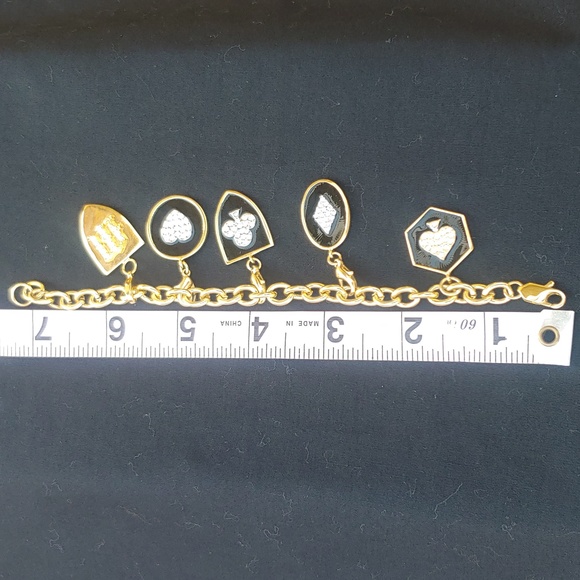 Feeling lucky today Women's gold plated charm bracelet-7 inches - Picture 4 of 8